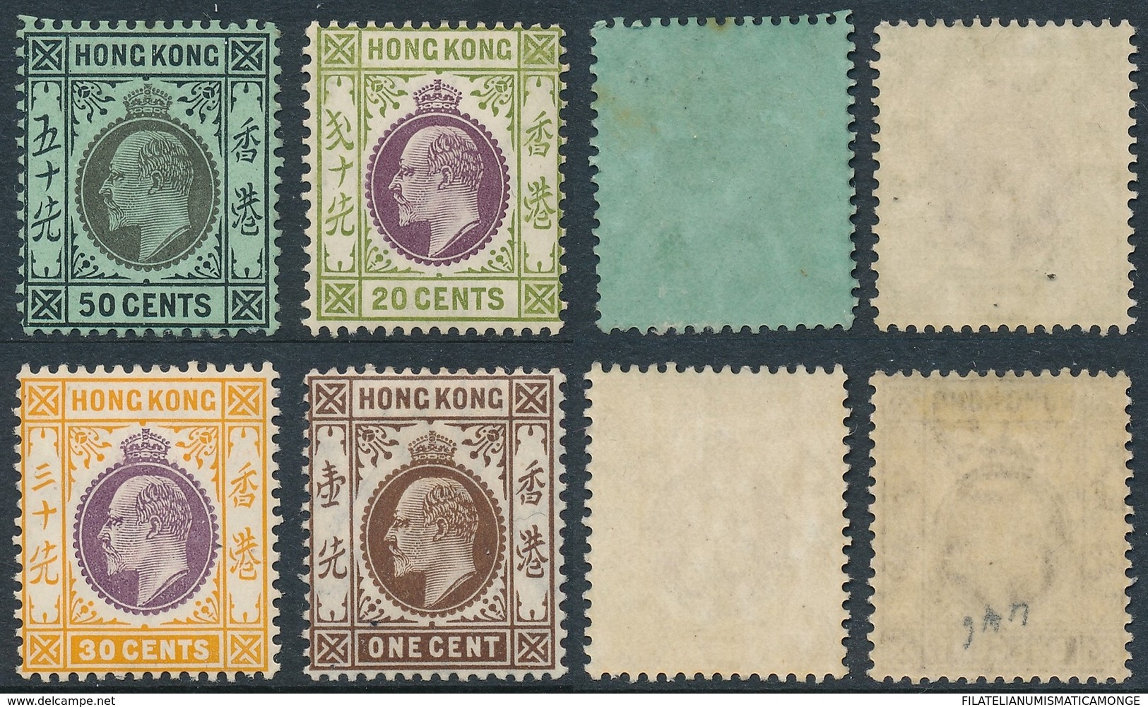 Hong Kong Eduardo VII 1911 (4 Valores) **/* 95/98 - Ungebraucht