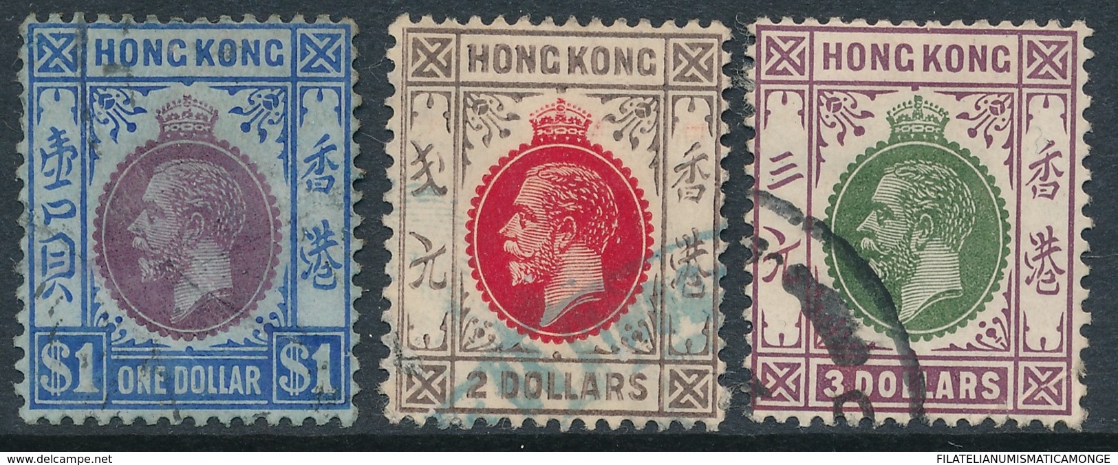 Hong Kong Eduardo VII 1920 / 1, 2 Y 3 $ / Valor Catalogo 161 € US 110/12 - Ongebruikt