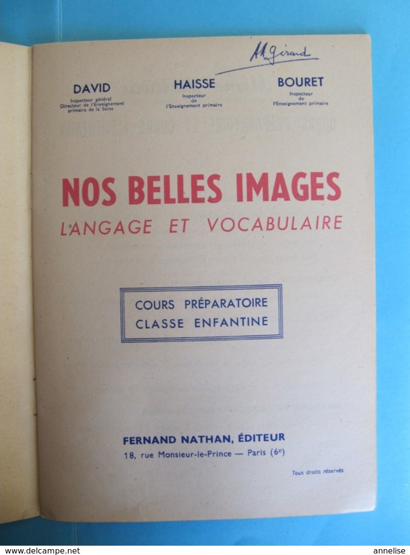 1950 Nos Belles Images Ed Nathan Livre De Lecture CP Et Classe Enfantine - 0-6 Jaar