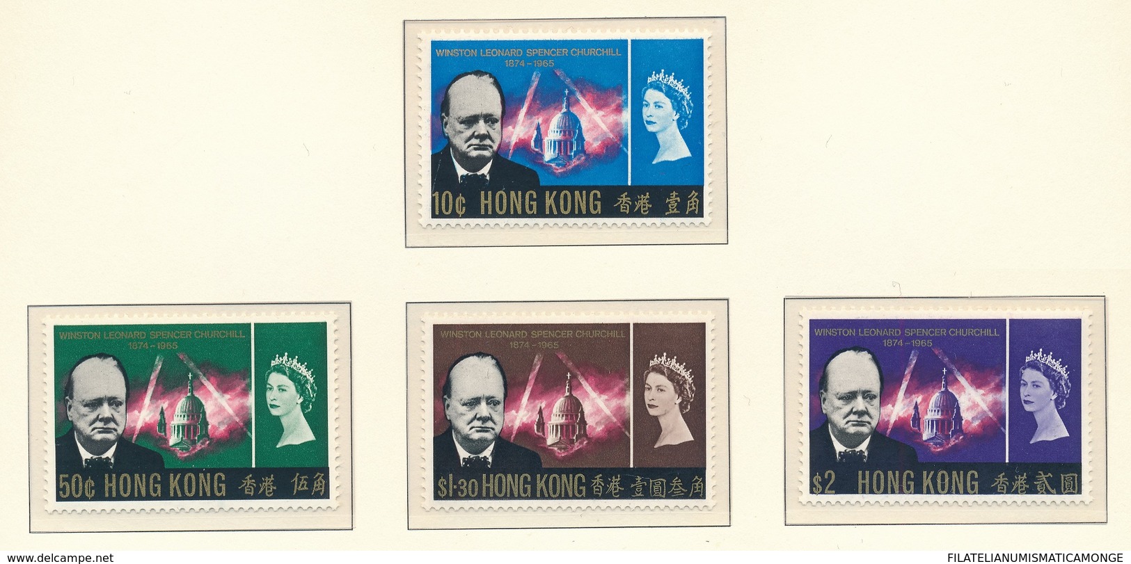 Hong Kong Churchill 1966 (4sellos) **/MNH 216/19 - Unused Stamps