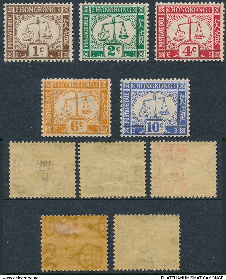 Hong Kong Bonita Serie 1924, Filigrana (5 Valores) Tasas */NH 1/5 - Timbres Fiscaux-postaux