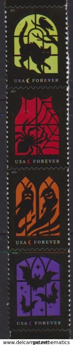 USA, 2019, MNH, HALLOWEEN, SPIDERS, BATS, CATS, 4v - Other & Unclassified