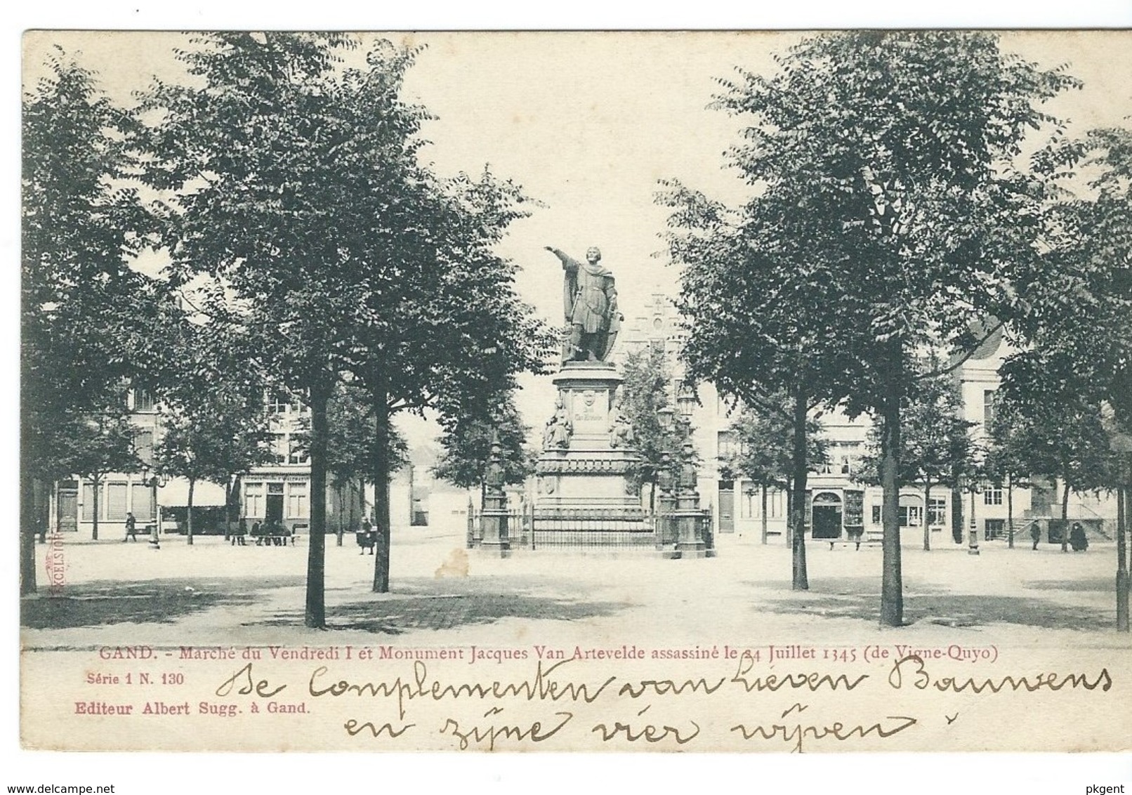 Gent Gand Sugg serie1 nr 130 Monument Jacques van Artevelde  5 kaarten 5 drukverschillen 9 scans