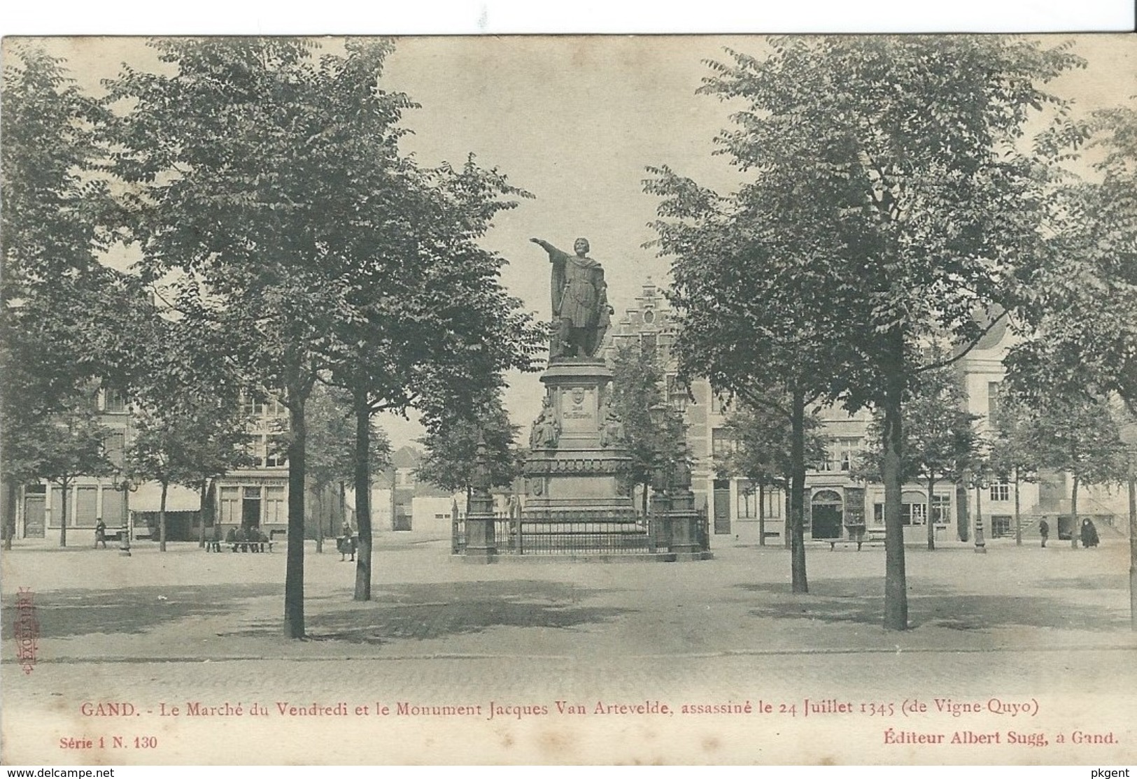 Gent Gand Sugg serie1 nr 130 Monument Jacques van Artevelde  5 kaarten 5 drukverschillen 9 scans