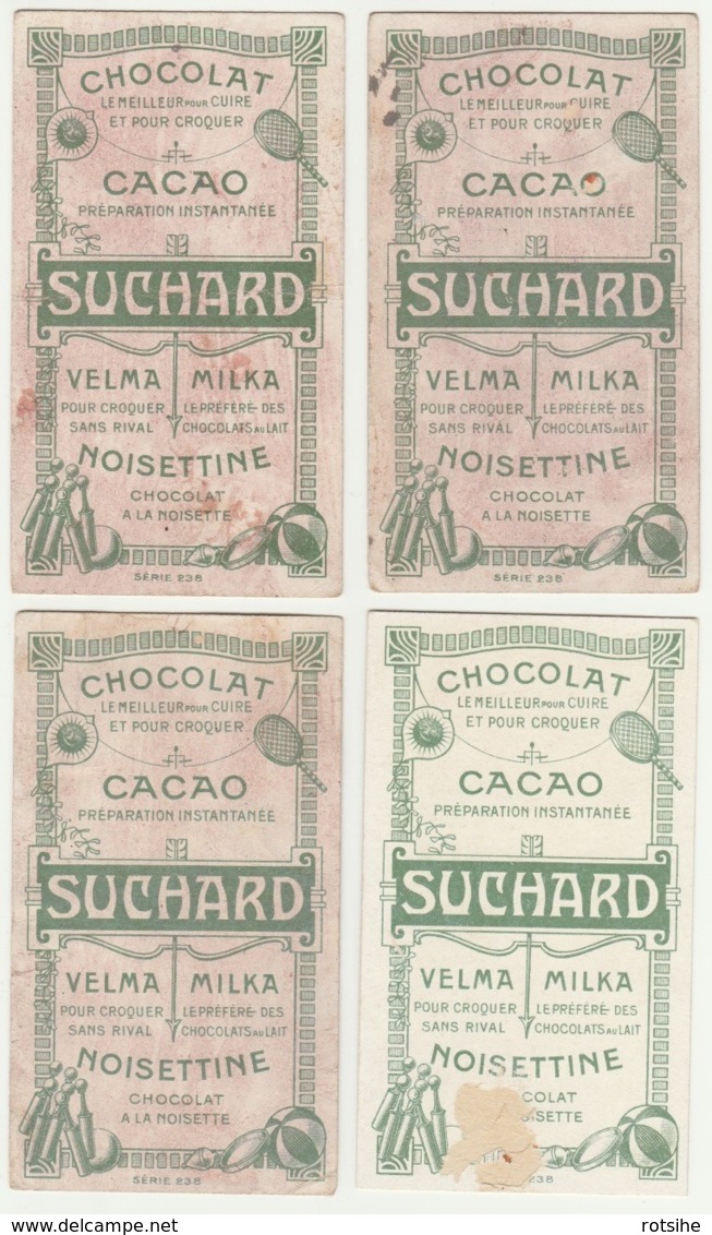 Lot De 4 CHROMOS Chocolat SUCHARD   Jeux Populaires De France    Serie 238 - Suchard