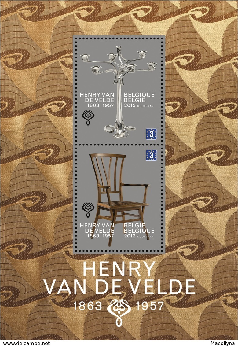 Blok 211** 150ste Verjaardag Van Henry Van De Velde 4365/66** / Chandelier + Chaise - Kandelaar + Stoel - 1961-2001