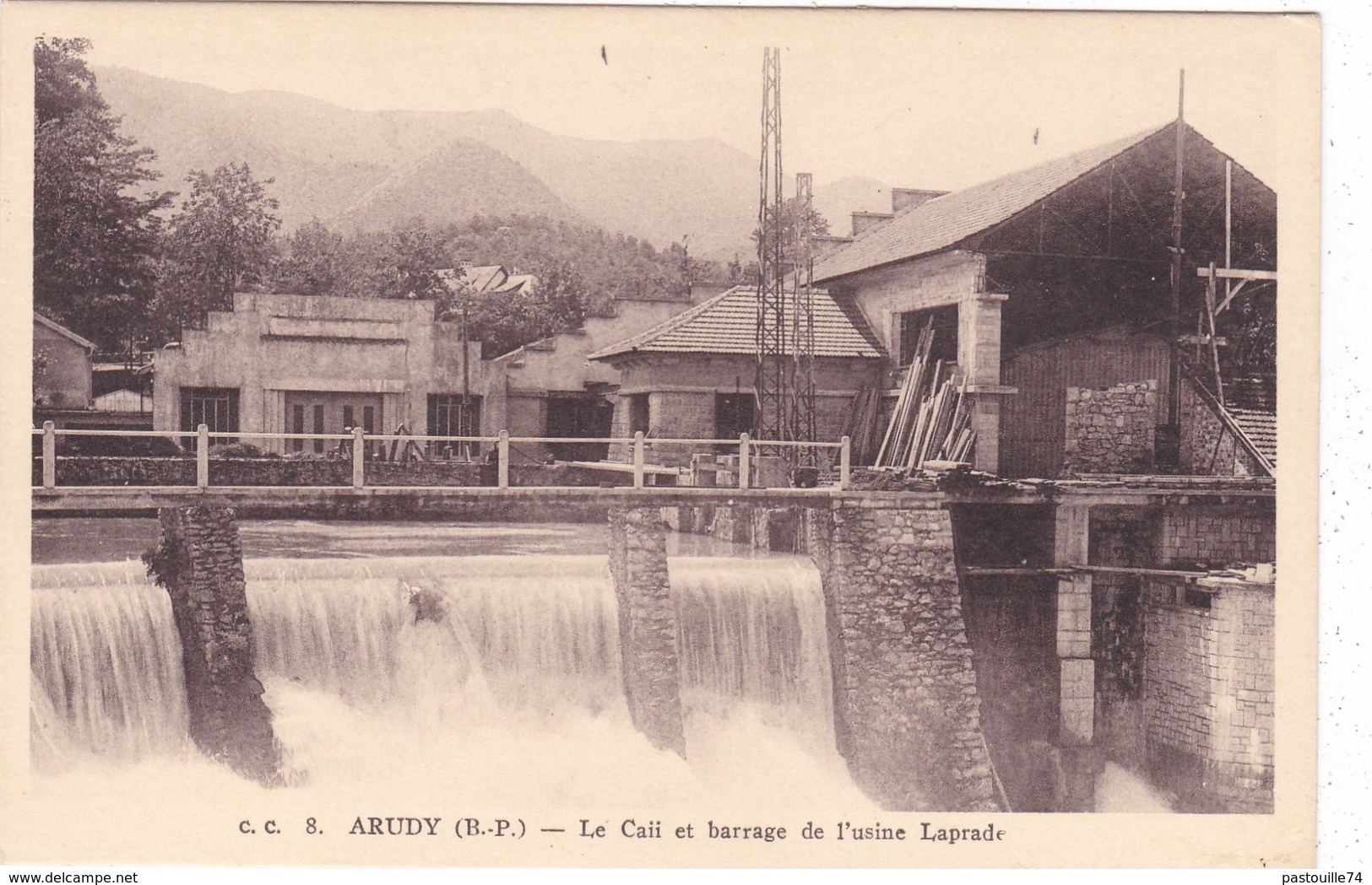 CPA :  14 X 9  -   ARUDY  -  Le  Caii  Et  Barrage  De  L'usine Laprade - Arudy