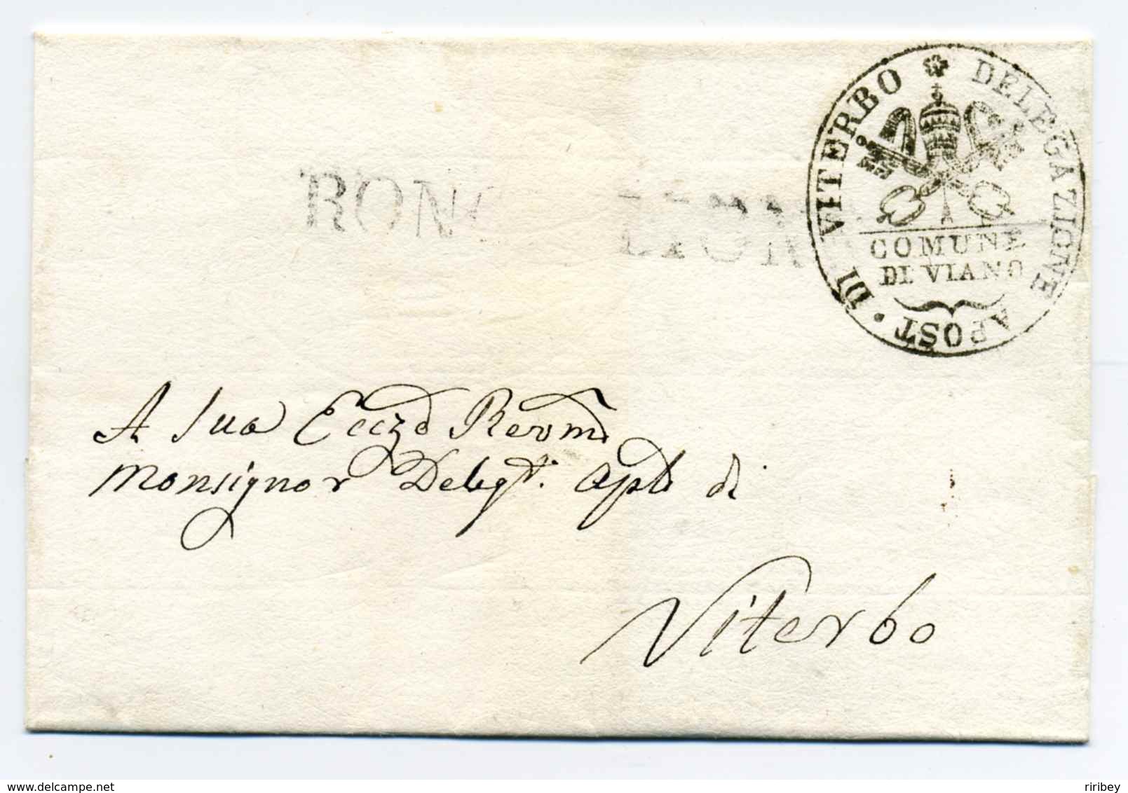 Apostolic  Delegazione Di Viterbo / Commune DI VIANO / Ronciglione   RRR - 1. ...-1850 Prephilately