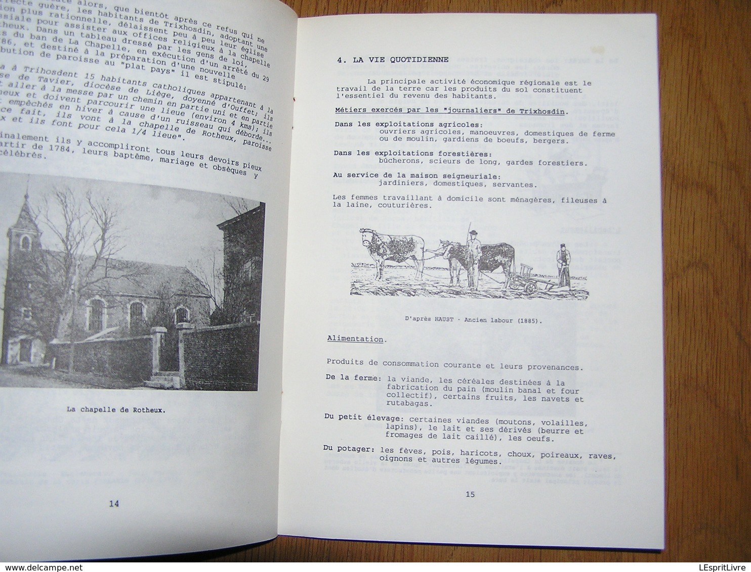 ASPECTS DE LA VIE à TRIXHOSDIN Mémoire de Neupré N° 1 1994 Régionalisme Vie religieuse Hosden Dûché de Limbourg Tavier