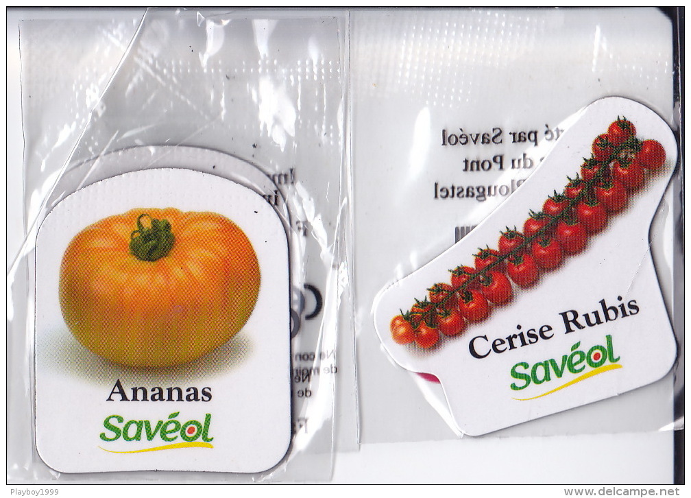 Magnets - 2 Magnets - Savéol - Les Fruits - Ananas - Cerise Rubis - - Publicitaires