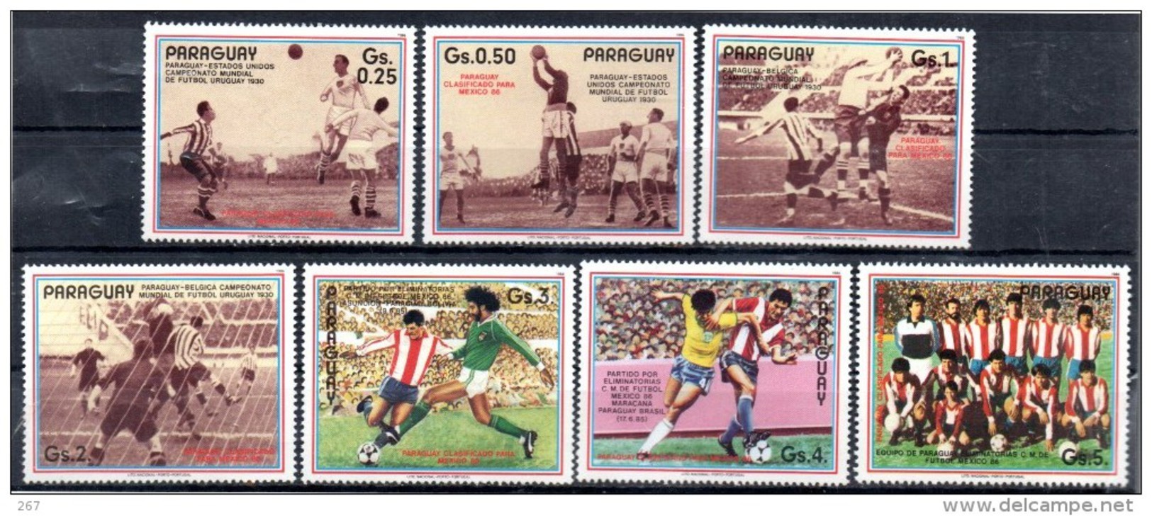 PARAGUAY   N°  2221/27  * *      Cup 1986    Football Soccer  Fussball - 1986 – Mexico