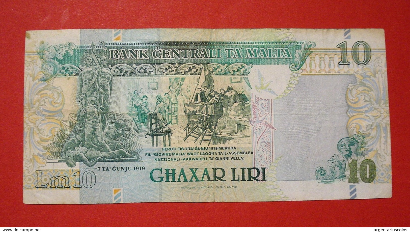 MALTA 10 LIRI 1967 BANKNOTE, BILLET. MALTE. - Malta