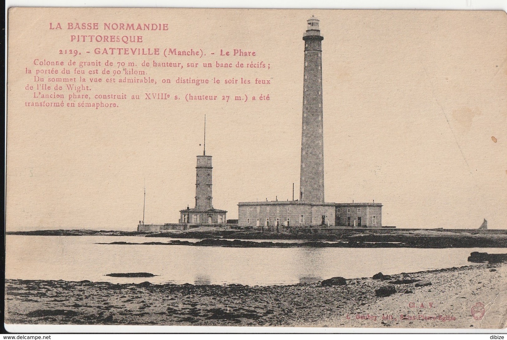 Carte Postale. La  Basse Normandie Pittoresque. Gatteville. La Manche. Le Phare. Manuscrite. - Faros