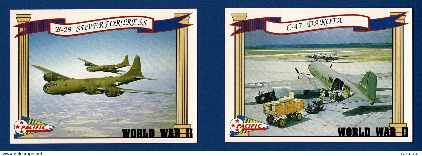 WWII Patriotic Pacific US Lot :  C-47 DAKOTA & B-29 SUPERFORTERESS   6,2 X 9 Cm SUPERBE - Altri & Non Classificati