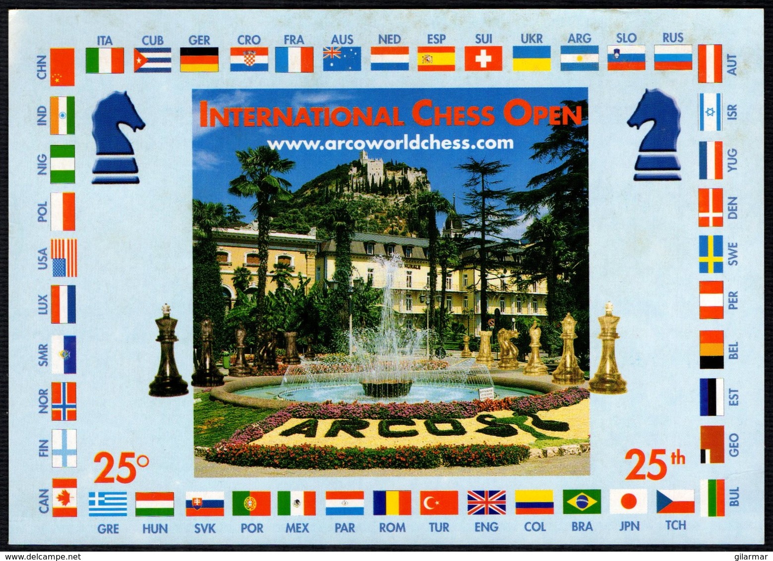 CHESS - ITALIA ARCO (TN) 2003 - 25° FESTIVAL SCACCHISTICOINTERNAZIONALE OPEN - CARTOLINA UFFICIALE VIAGGIATA - Scacchi