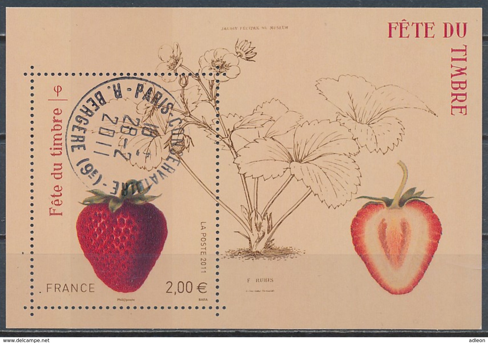 France - Fête Du Timbre 2011 / Le Feuillet YT F4535 Obl. Cachet Rond Manuel - Oblitérés