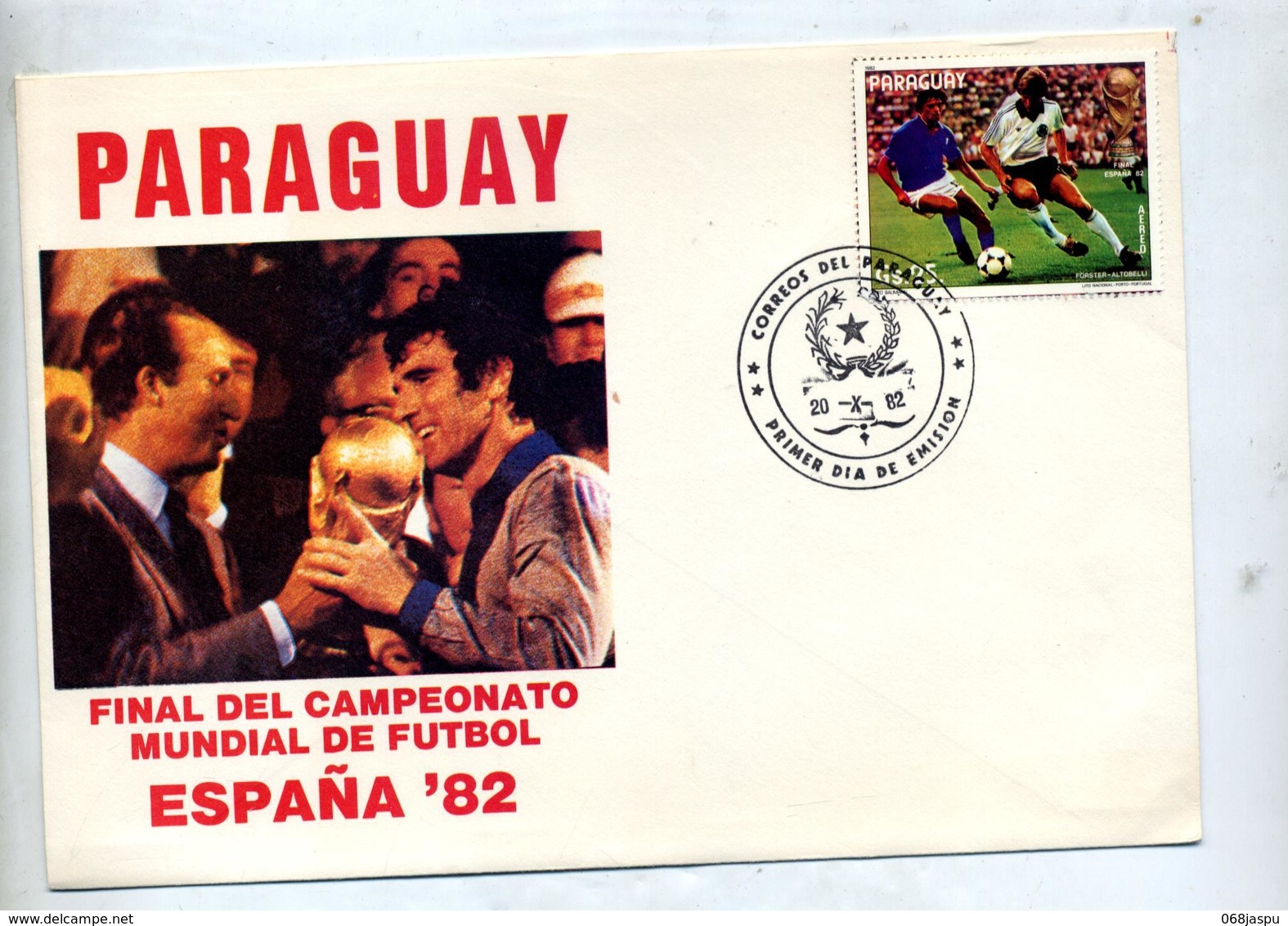 Lettre Fdc 1982 Champion Monde Football 1982 - Paraguay