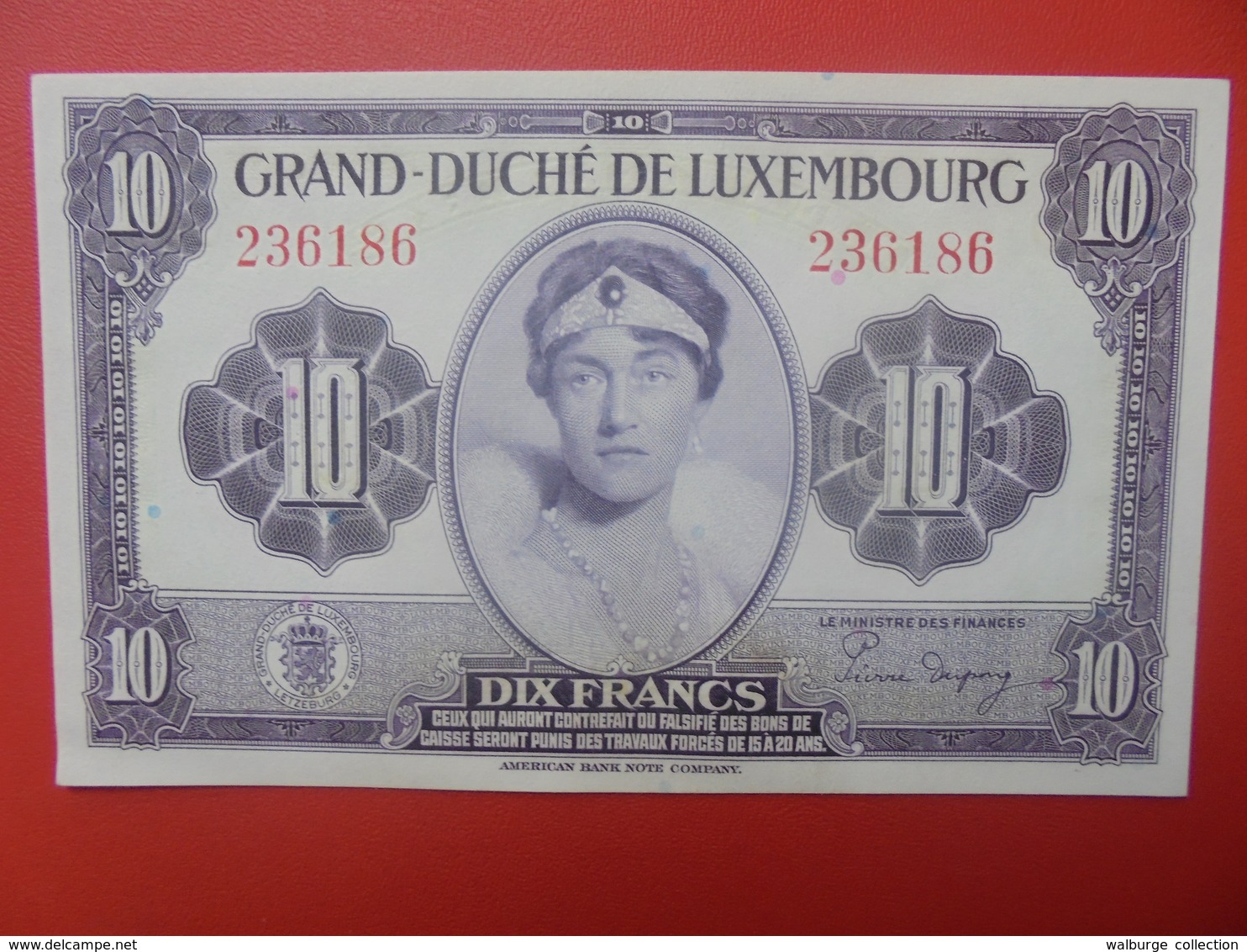 LUXEMBOURG 10 FRANCS (NON-DATE) 1944 PEU CIRCULER/NEUF (F.1) - Luxembourg