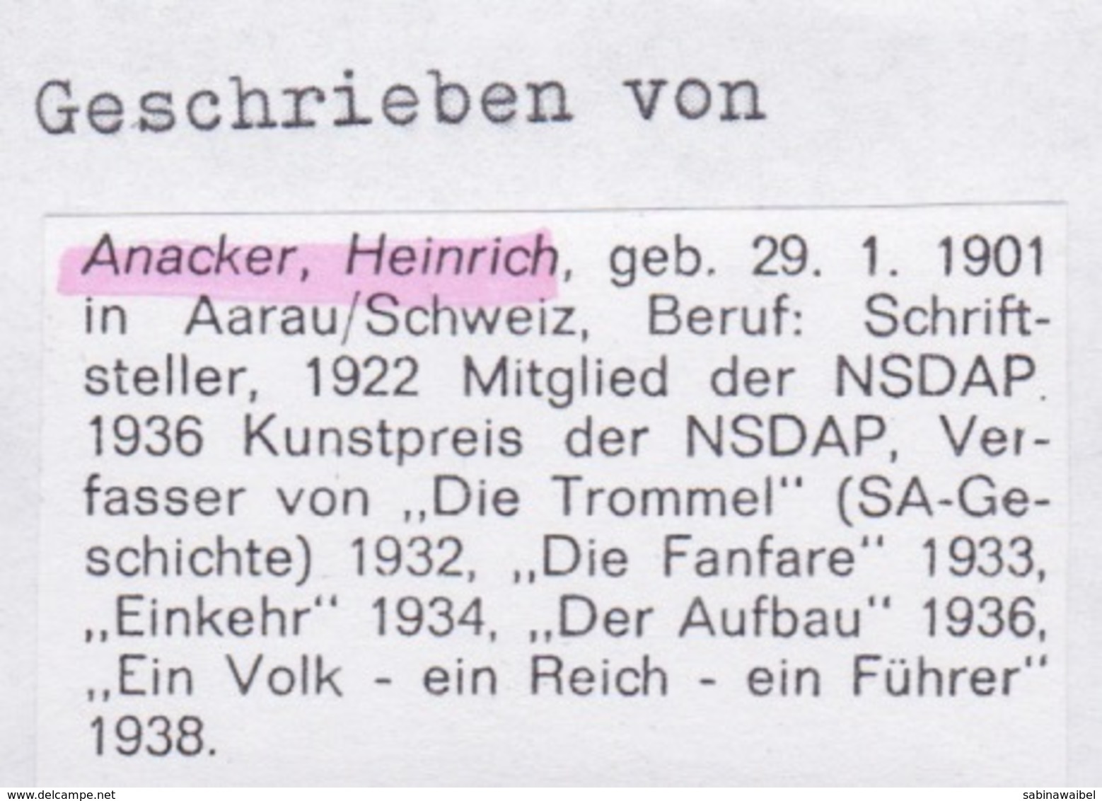 AK Propaganda /  13 März 1938 / EIN VOLK EIN REICH EIN FÜHRER  / Geschrieben Von Anacker Heinrich - Weltkrieg 1939-45