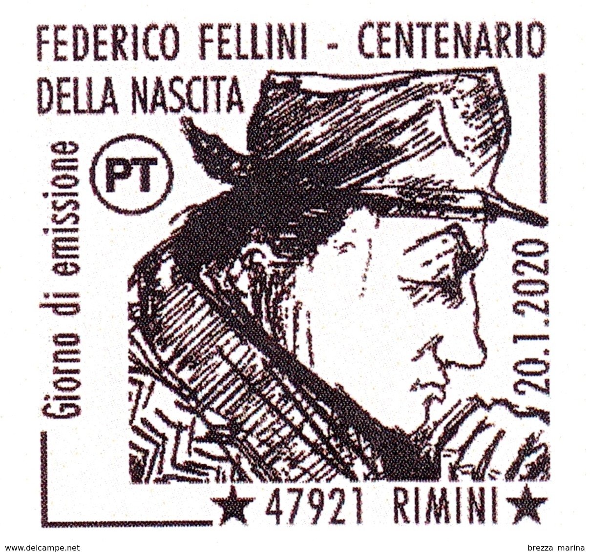 Nuovo - MNH - ITALIA - 2020 - 100 Anni Della Nascita Di Federico Fellini – Autoritratto - B - Barre 1996 - Codici A Barre