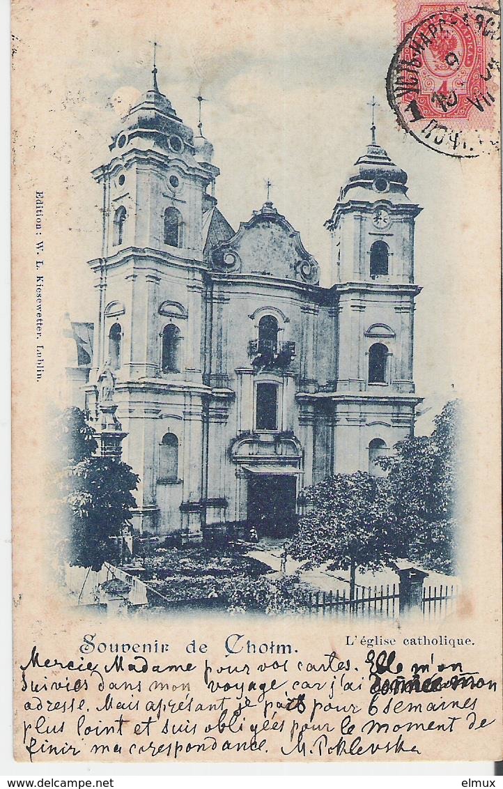 POLOGNE - CHELM. CPA Voyagée En 1904 Souvenir De Chelm L'Eglise Catholique Voïvodie De Lublin - Poland