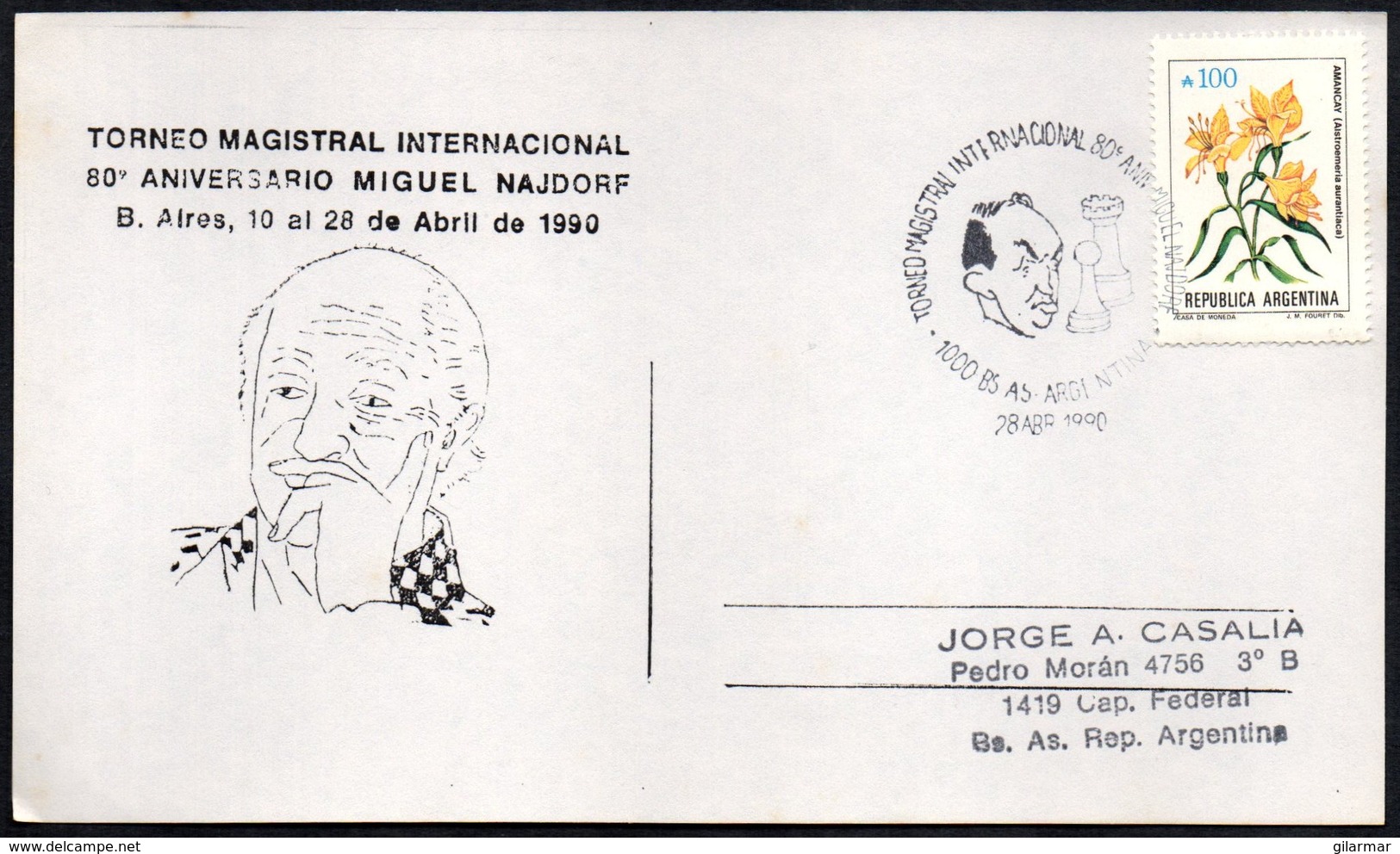 CHESS - ARGENTINA BUENOS AIRES 1990 - TORNEO MAGISTRAL INTERNACIONAL DE AJEDREZ - 80° ANIVERSARIO MIGUEL NAJDORF - Echecs
