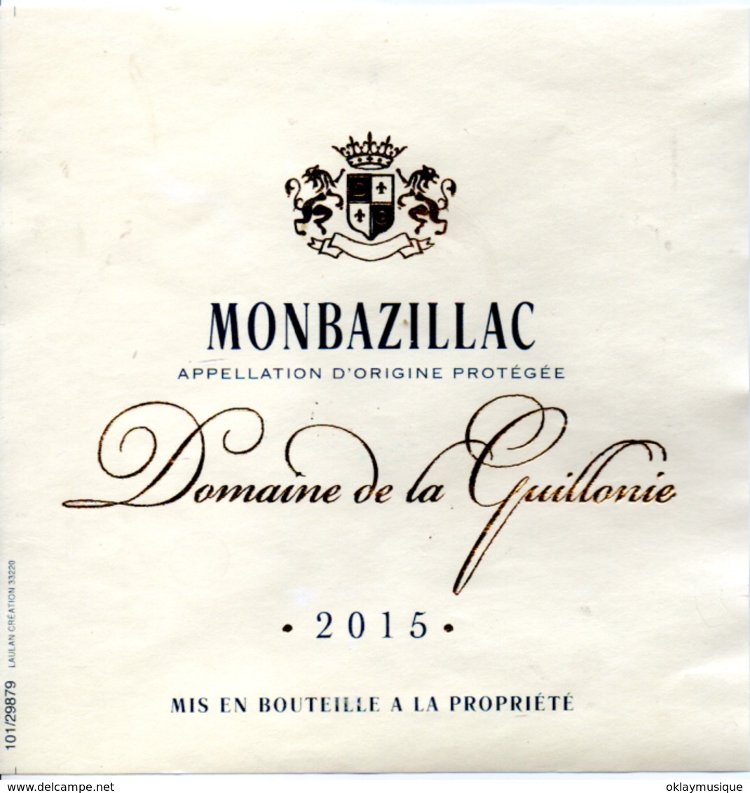 Monbazillac  Domaine De La Guillonie 2015 - Monbazillac