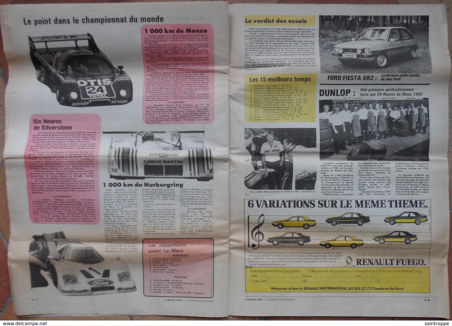 24 H du Mans 1982. Quel 50° Anniversaire pour Rondeau.