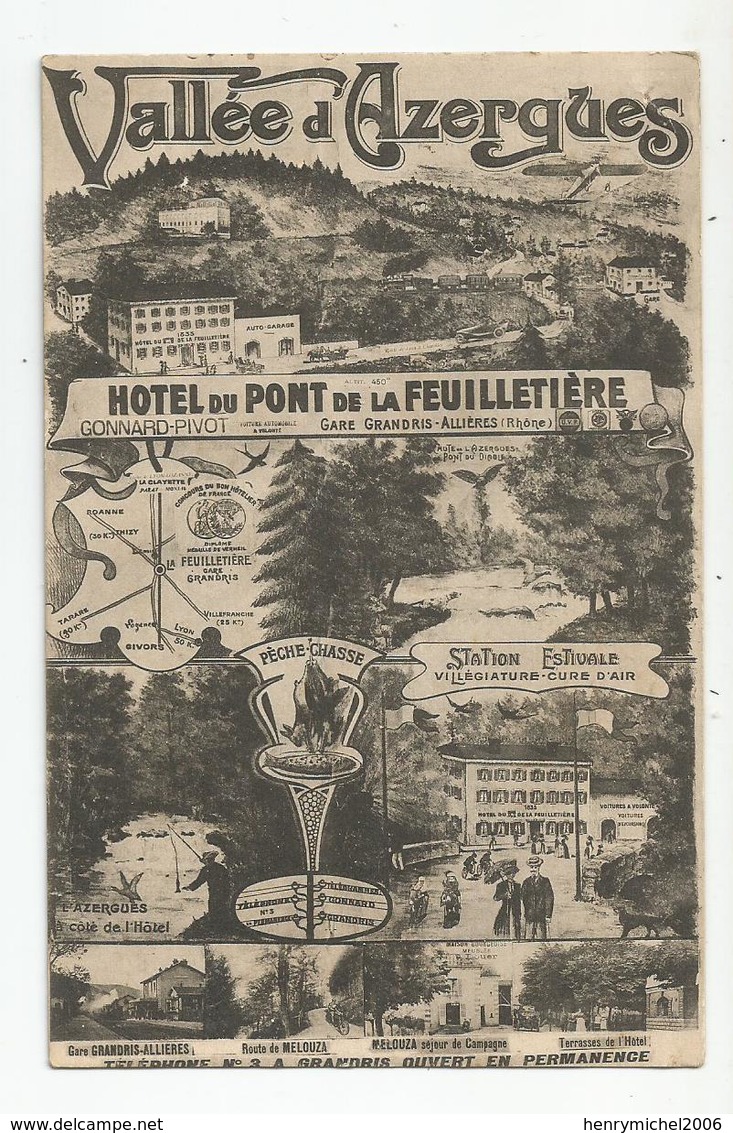 69 Vallée D'azergues Hotel Du Pont De La Feuilletière Gare Grandris Allières - Andere & Zonder Classificatie