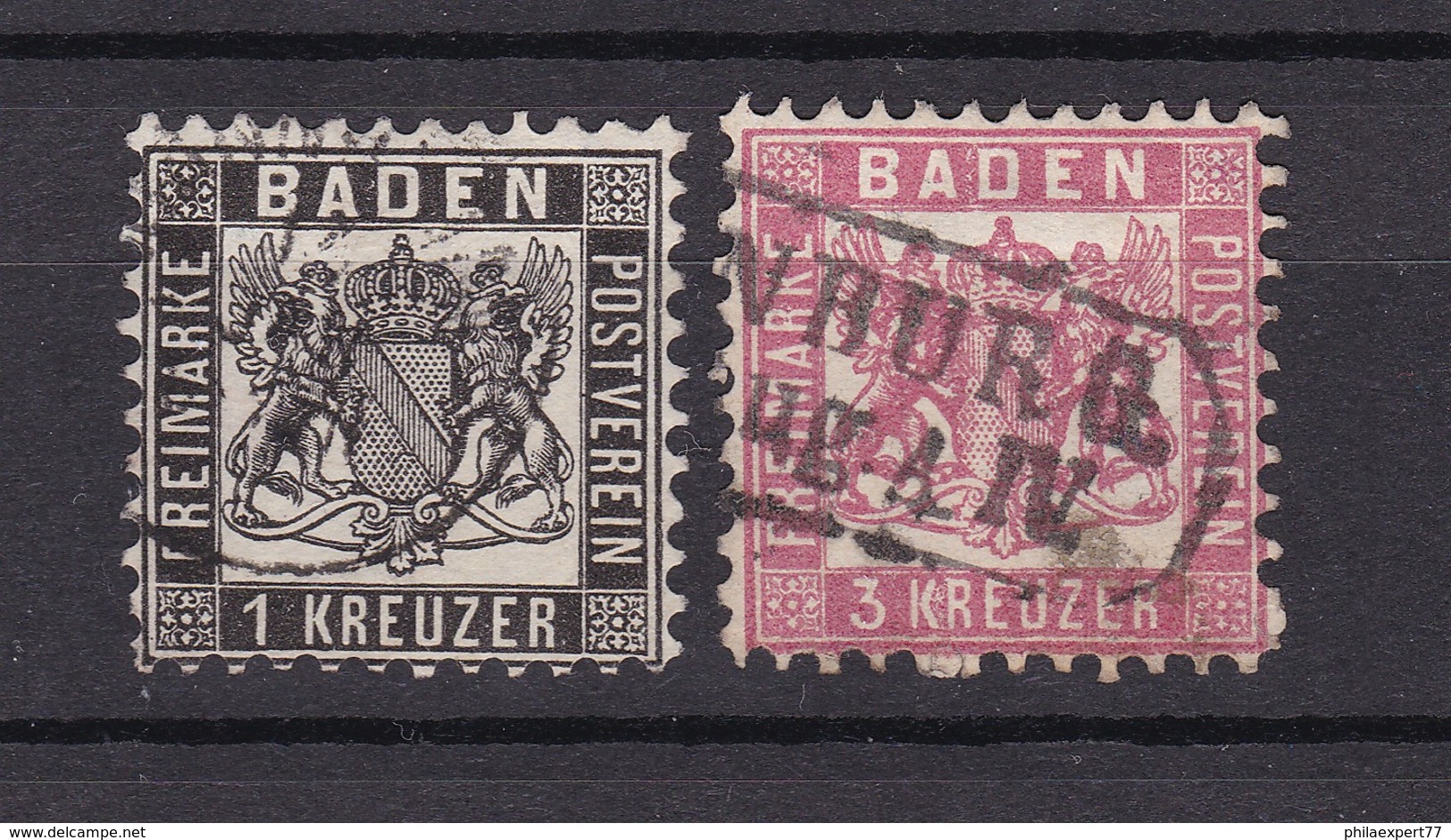 Baden - 1862/66 - Michel Nr. 17/18 - Gest. - 25 Euro - Sonstige & Ohne Zuordnung
