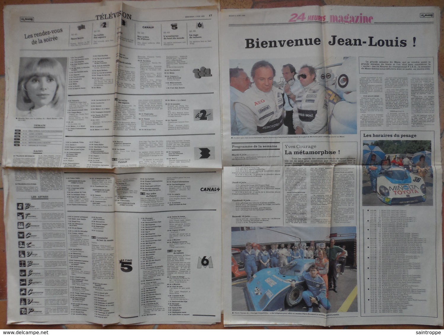 24 H Du Mans 1989. Lot De 14 Pages De Différents Journaux. - 1950 à Nos Jours