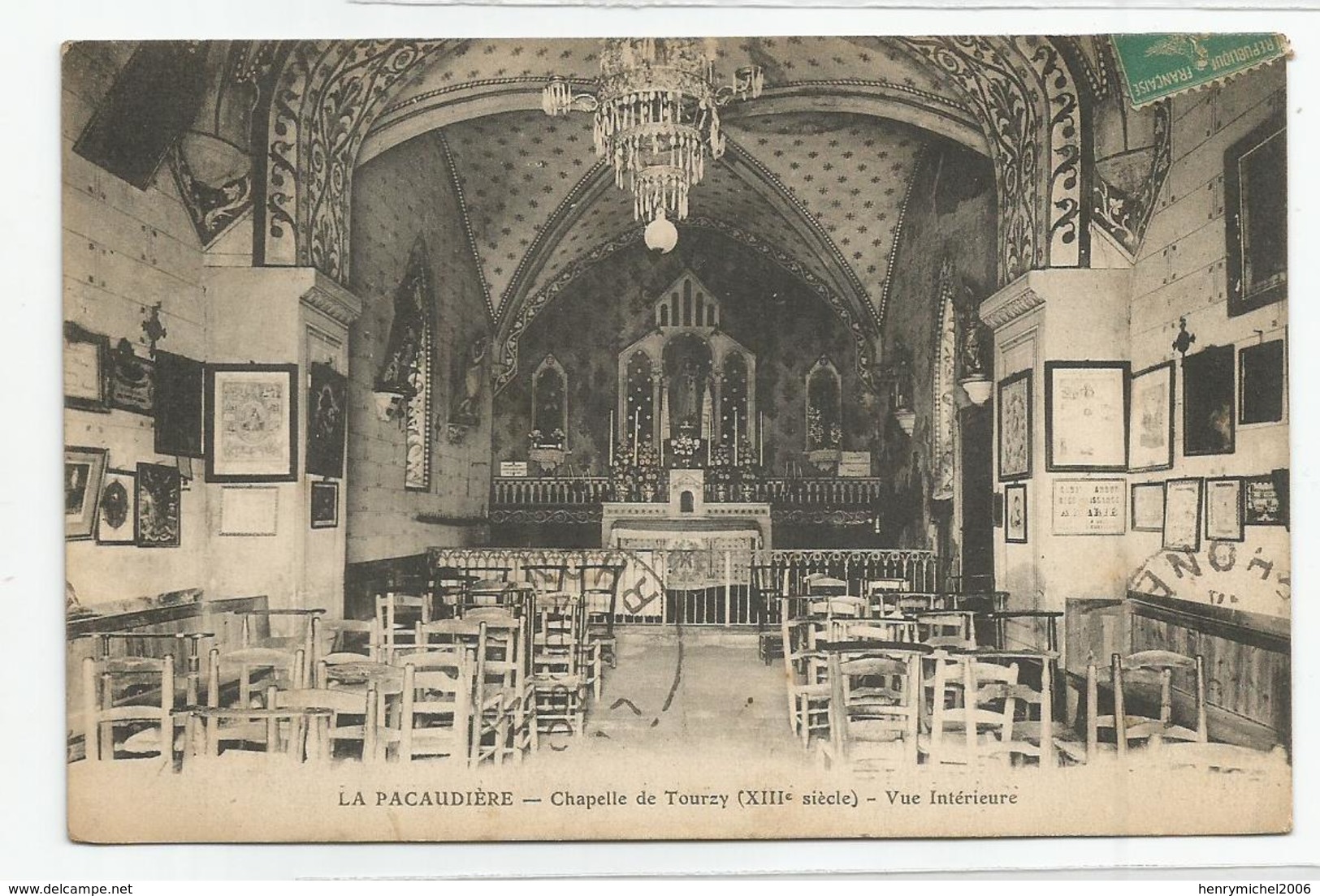 42 Loire La Pacaudière Chapelle De Tourzy Vue Intérieure 1914 - La Pacaudiere