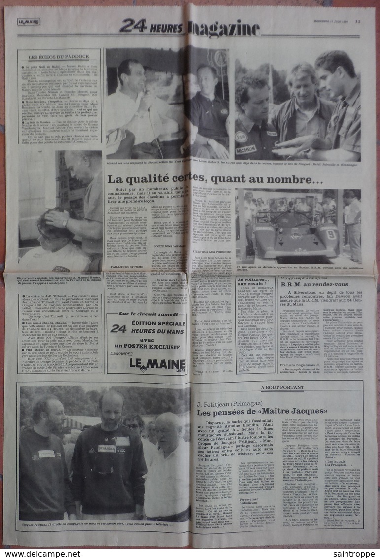 24 H Du Mans 1992. Lot De 20 Pages De Différents Journaux. - 1950 à Nos Jours