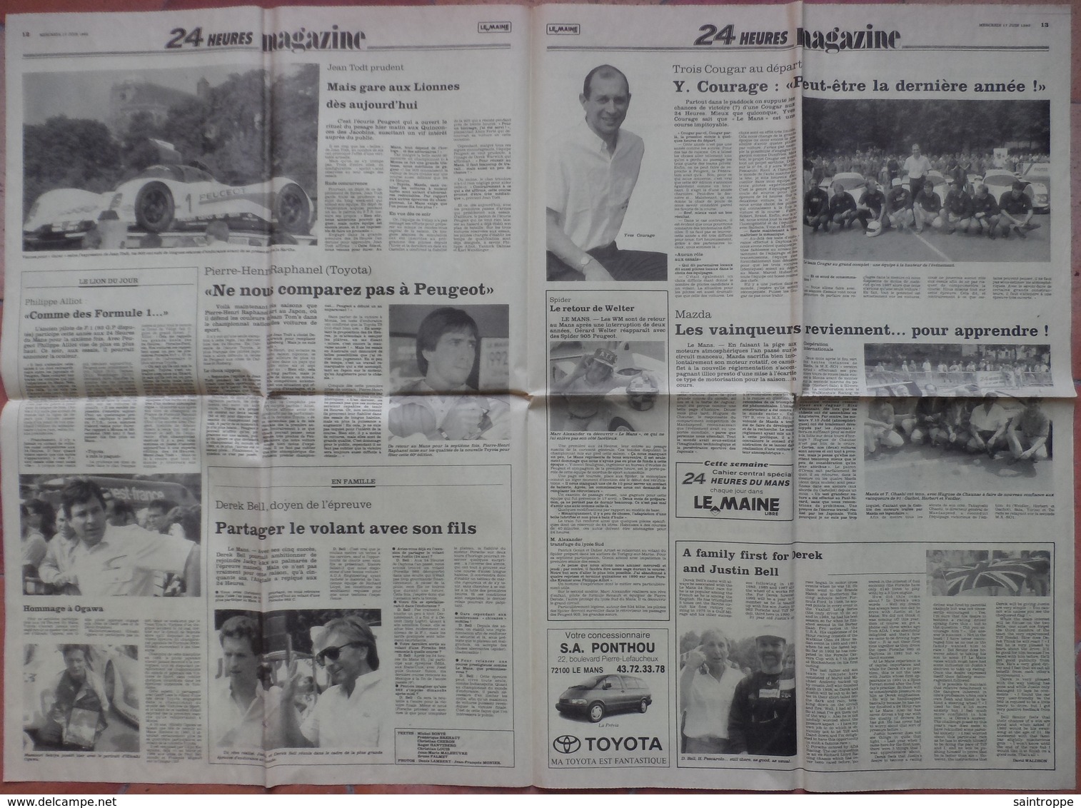 24 H Du Mans 1992. Lot De 20 Pages De Différents Journaux. - 1950 à Nos Jours