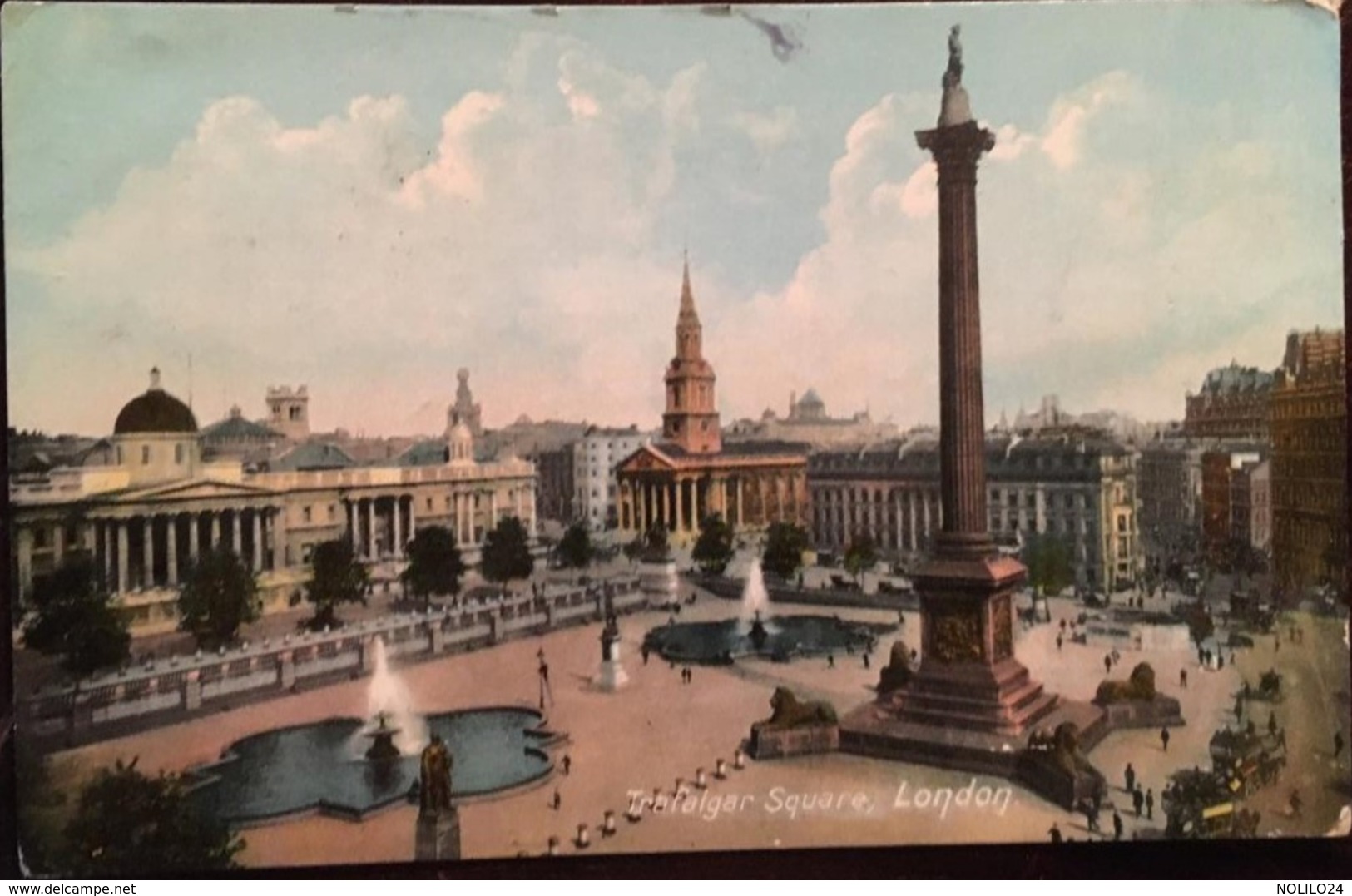 CPA , Trafalgar Square, London, écrite Le 26 Octobre 1909, Animée (Londres Angleterre) - Trafalgar Square