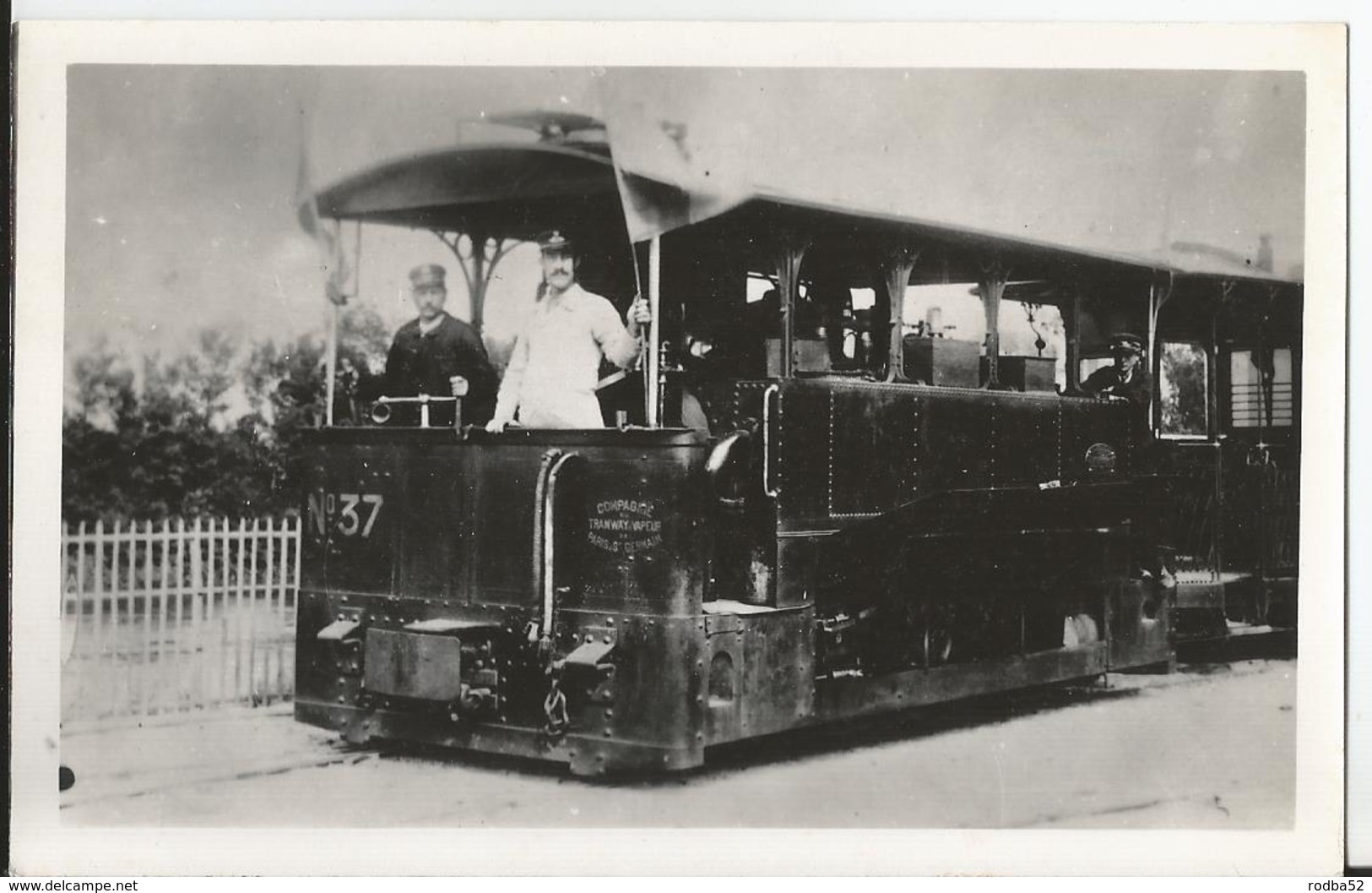 Photo - Tramway - Paris à Saint Germain En Laye - Voie Normale -  -  Port Marly En 1900 - Trains