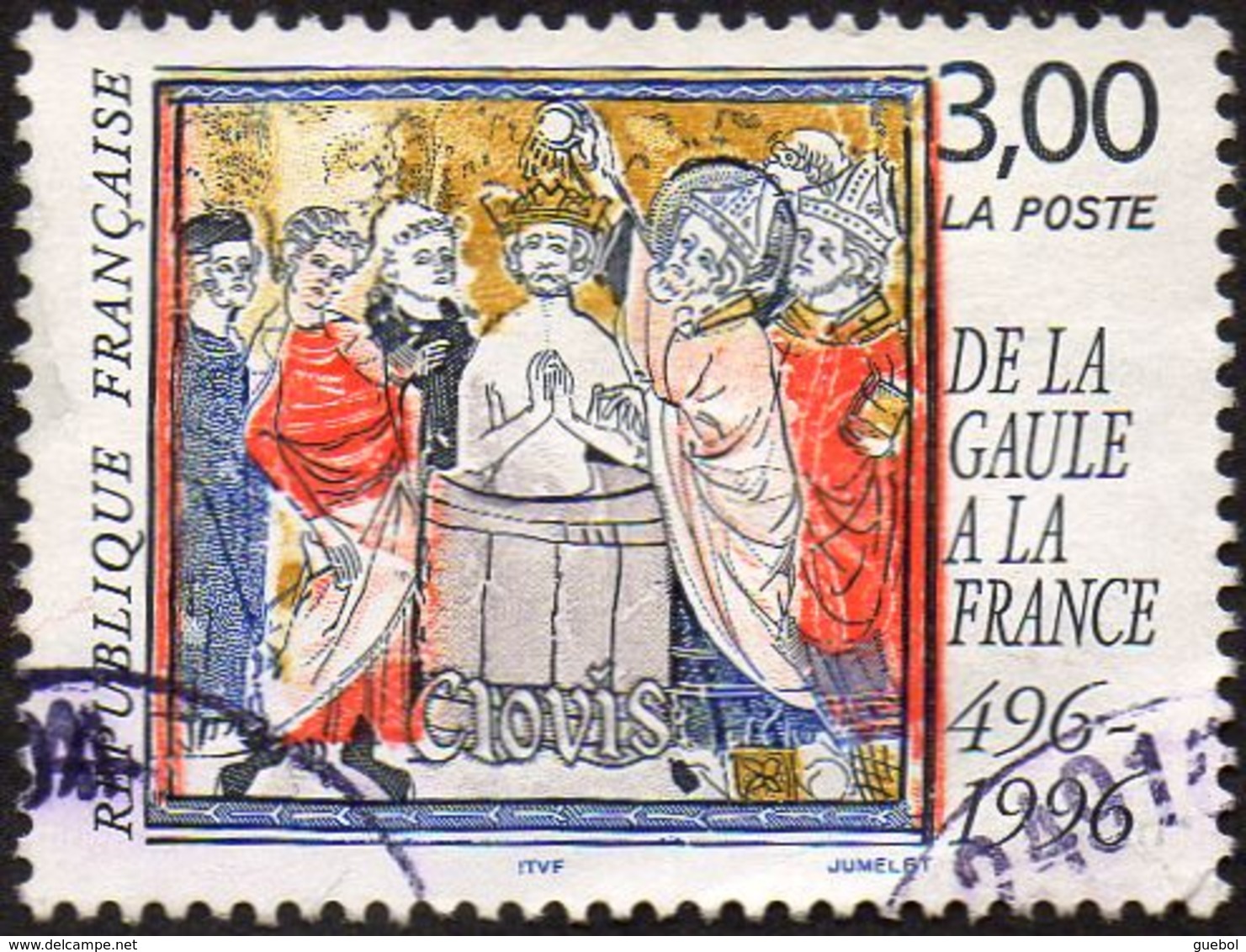 France Oblitération Cachet à Date N° 3024 - Baptême De Clovis - Oblitérés