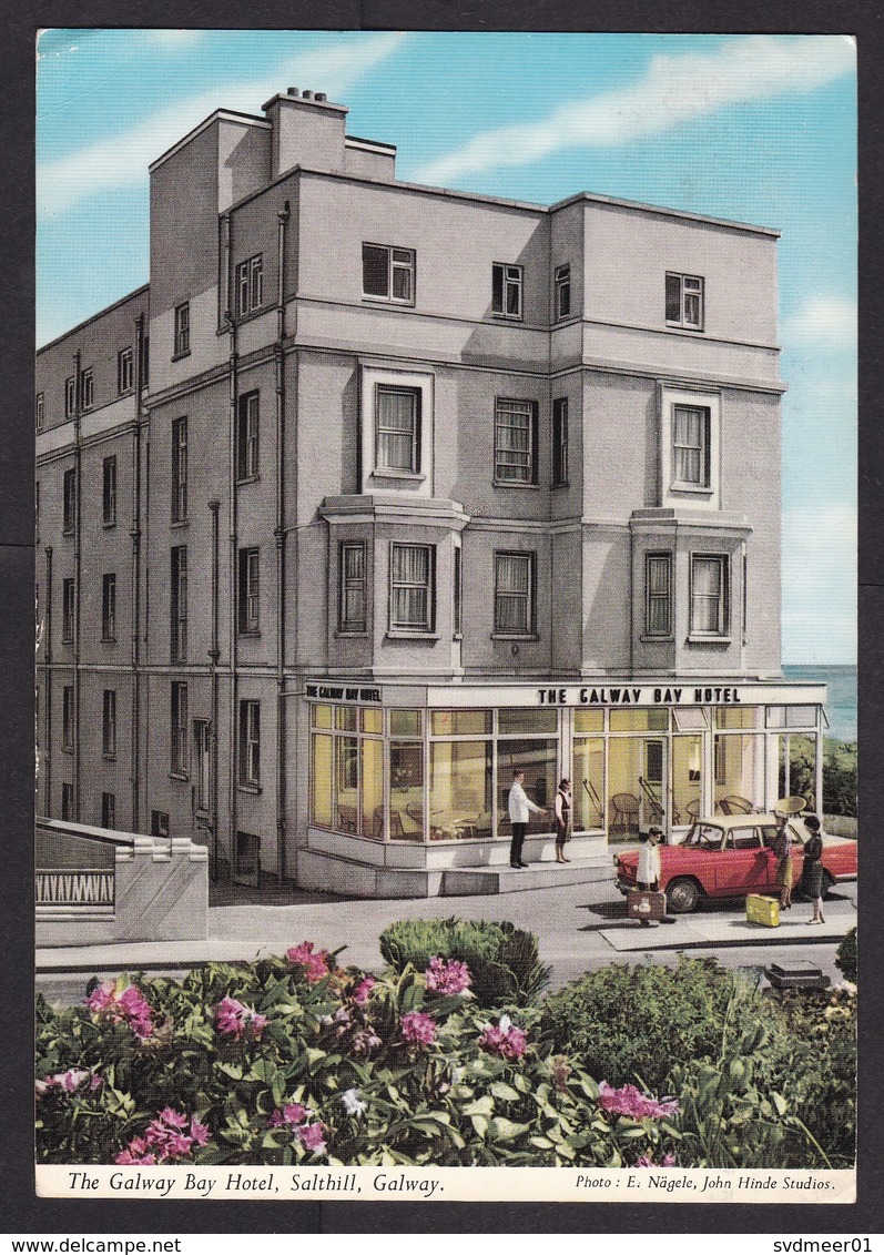 Ireland: PPC Picture Postcard To Canada, 1970s, 1 Stamp, Postage Due Cancel, Taxed, Card: Galway Hotel (traces Of Use) - Briefe U. Dokumente