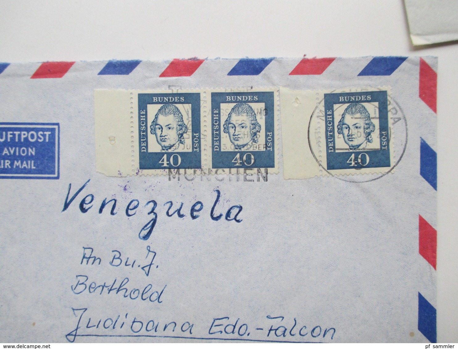 Belegeposten BRD / Berlin 1960er - 80er Jahre alles Übersee Luftpost! fast nur nach Venezuela! Insgesamt 500 Briefe!