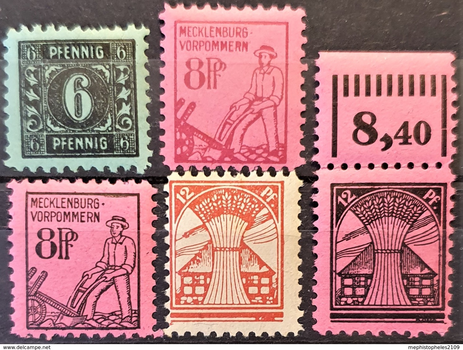 SOWJETISCHE BESATZUNGSZONE 1945 - MNH - Mi 8, 11X, 12, 16, 17 - Mecklenburg-Vorpommern - Sonstige & Ohne Zuordnung