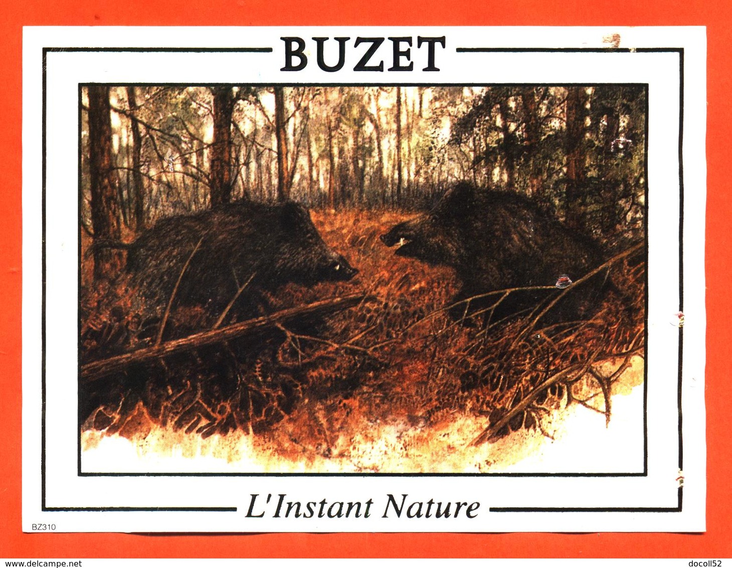 étiquette De Vin De Buzet L'instant Nature à Buzet Sur Baise - 75 Cl - Sangliers - Caccia