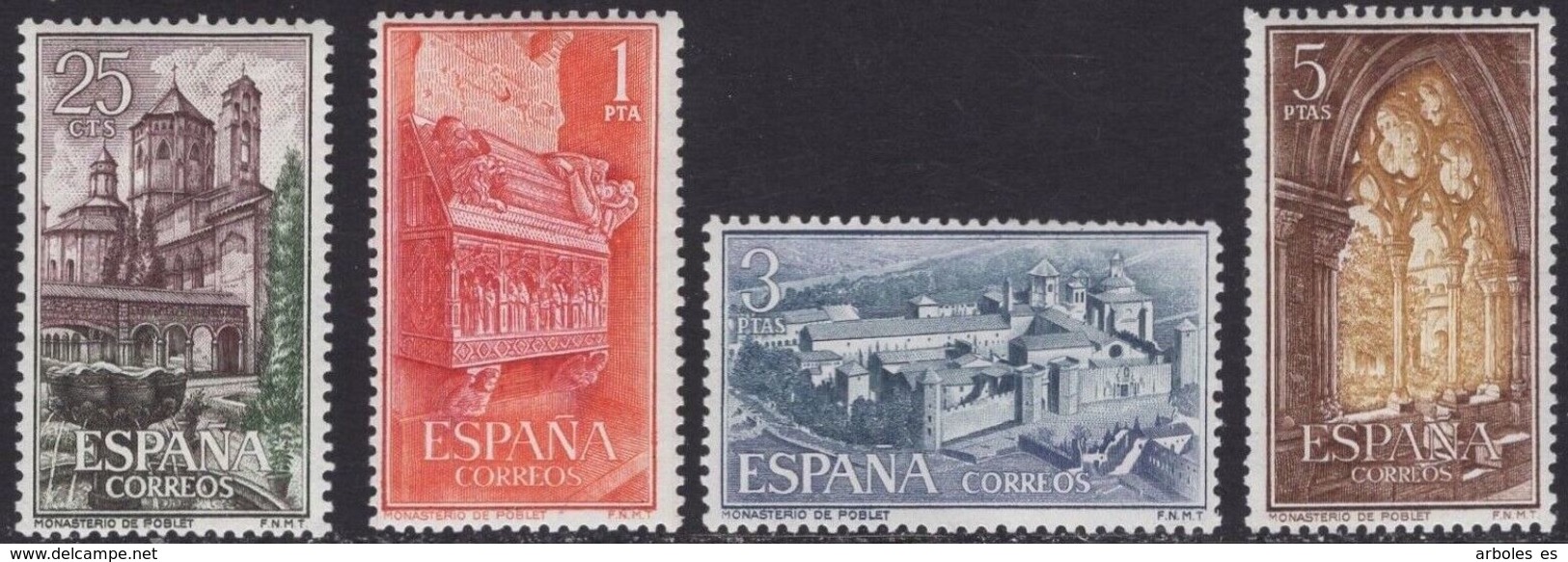 MONASTERIO POBLET - AÑO 1963 - Nº EDIFIL 1494-97 - Nuevos