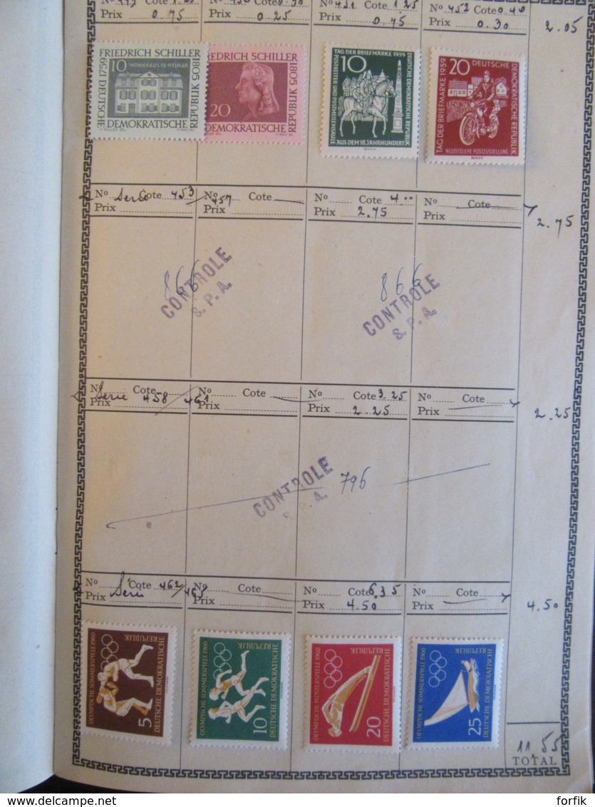 Allemagne (RFA / DDR / Deutsches Reich) - Collection de timbres Neufs* et ob. dans 3 carnets - TB état