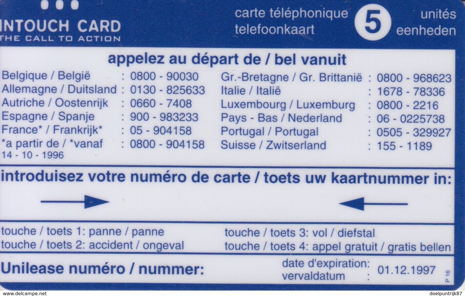 Intouch Unilease Dummy Rare - [2] Prepaid- Und Aufladkarten