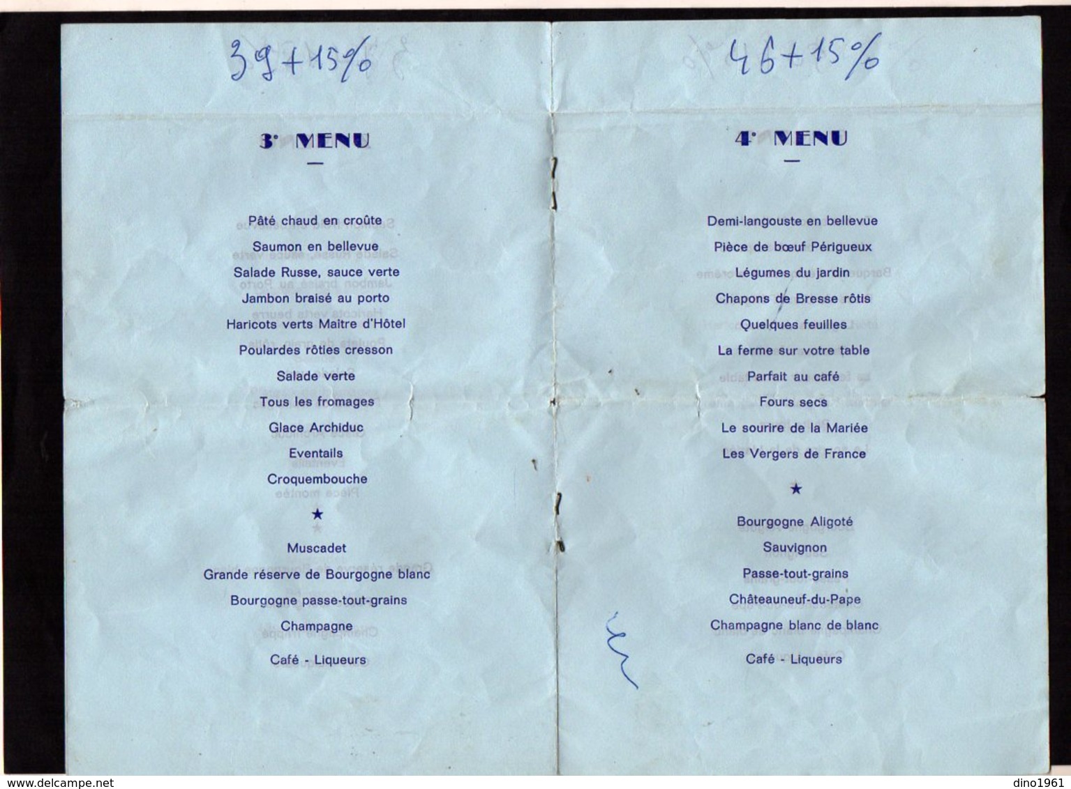 VP16.741 - Menu - Restaurant - Le Chalet Des Pins à LE RAINCY - Menu