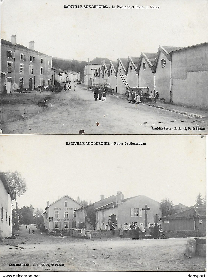 54 - Bainville Aux Miroirs - La Pointerie - Route De Montauban Animée ,café Du Progrès - Altri & Non Classificati