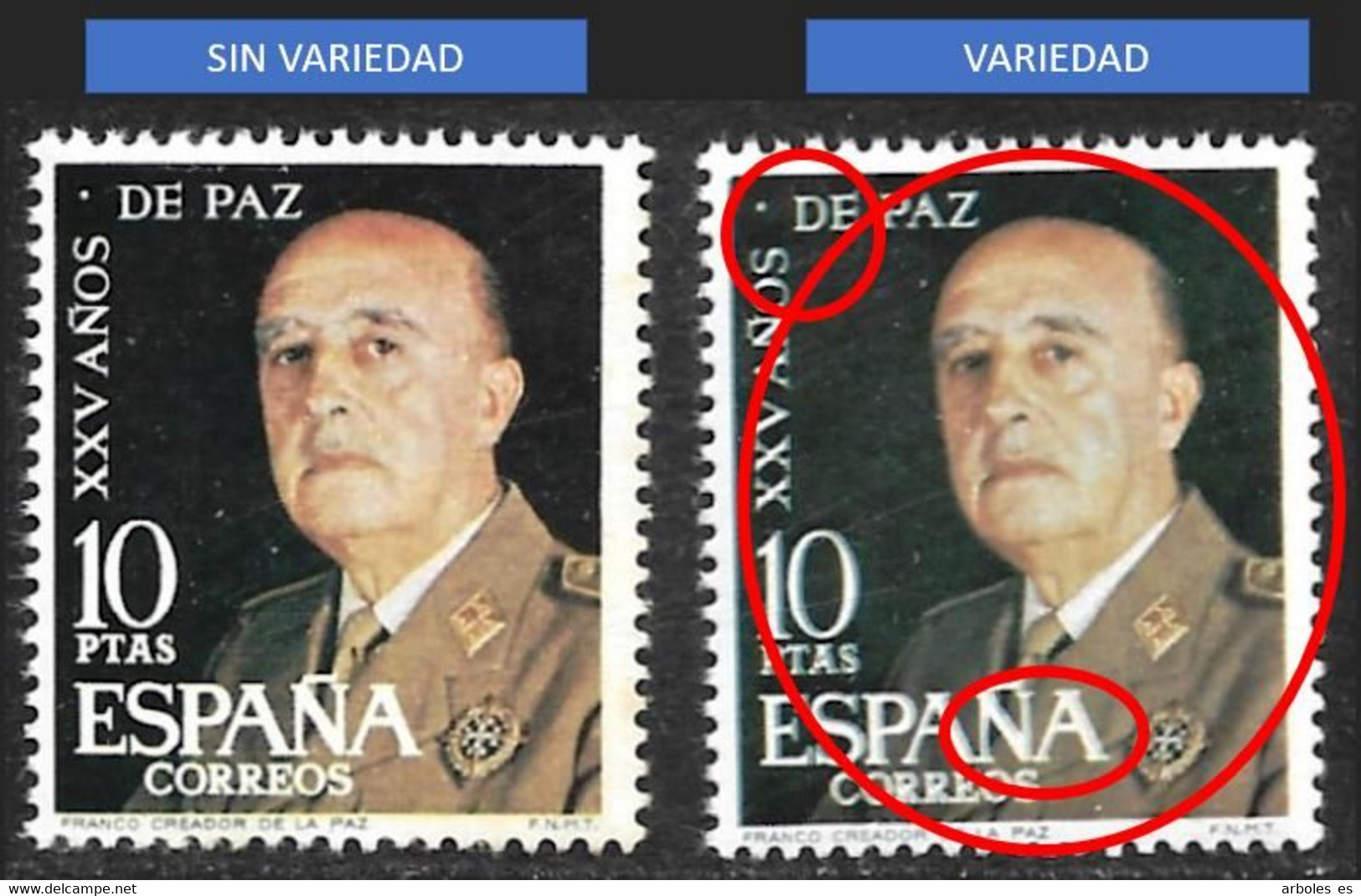 XXV AÑOS DE PAZ - AÑO 1964 - Nº EDIFIL 1589it - VARIEDAD - Variedades & Curiosidades