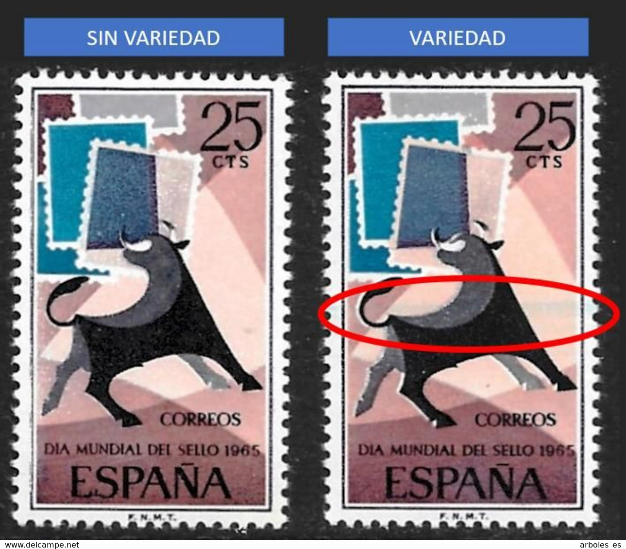 DIA MUNDIAL SELLO - AÑO 1965 - Nº EDIFIL 1667itb - VARIEDAD - Variedades & Curiosidades