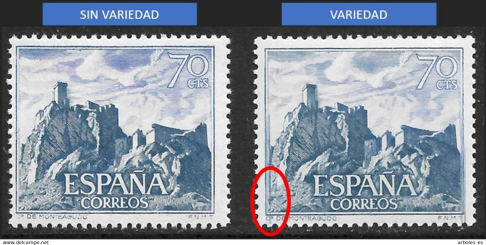 CASTILLOS ESPAÑA - AÑO 1966 - Nº EDIFIL 1742ita - VARIEDAD - Variedades & Curiosidades