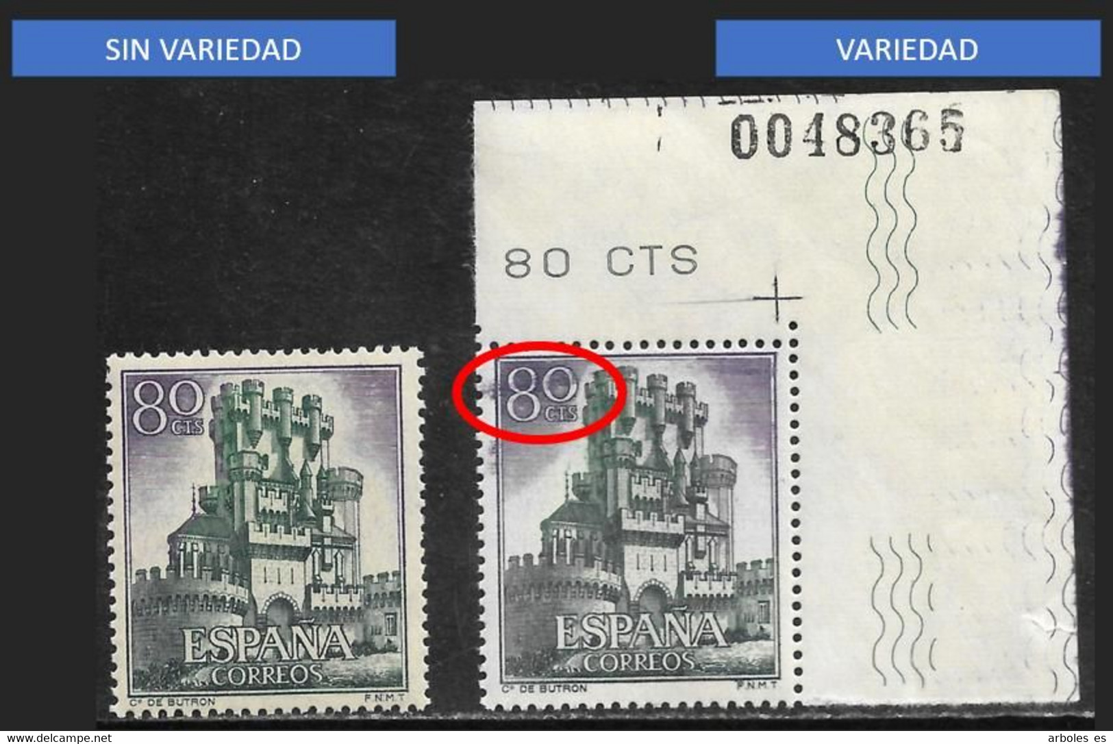 CASTILLOS ESPAÑA - AÑO 1966 - Nº EDIFIL 1743ita - VARIEDAD - Variedades & Curiosidades